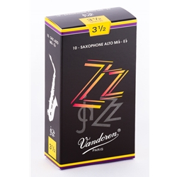 Vandoren SR4135 Alto Sax ZZ Reeds Strength #3.5; Box of 10