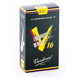 Vandoren SR7025 Alto Sax V16 Reeds Strength #2.5; Box of 10