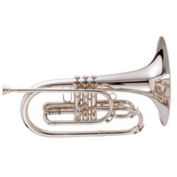 King 1121SP Ultimate Marching Mellophone, Silver Plated Finish, HD Stackable Case, King KME Mouthpiece