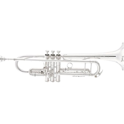 King 2055T Silver Flair Bb Trumpet with Thumb Saddle, (L) .462" Bore, Silver Plated Finish, Carbon Fiber Case, Bach SP 3C Mouthpiece