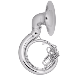 Conn 20KSPW Sousaphone, Silver Plated Finish, Wheeled ABS Case, Conn 120S Mouthpiece