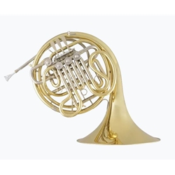 Holton H378 Double French Horn, String Linkage, Yellow Brass, Hardshell Case, Holton Farkas Medium Cup Mouthpiece