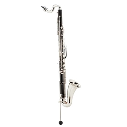 Leblanc L60 Bb Bass Clarinet to Low Eb with Resotone Body, Nickel Finish, Wood Case, Leblanc Hard Rubber Mouthpiece