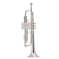 Bach LR180S37 Stradivarius Reverse 180 Bb Trumpet, (ML) .459" Bore, Silver Plated Finish, Deluxe Hardshell Case, Bach SP 7C Mouthpiece