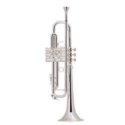 Bach LR180S37 Stradivarius Reverse 180 Bb Trumpet, (ML) .459" Bore, Silver Plated Finish, Deluxe Hardshell Case, Bach SP 7C Mouthpiece