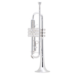 Bach TR200S Bb Trumpet, (ML) .459" Bore, Silver Plated Finish, Carbon Fiber Case, Bach SP 7C Mouthpiece