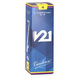 Vandoren CR824 Bass Clarinet V21 Reeds Strength #4; Box of 5