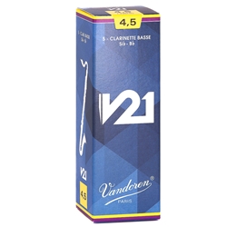Vandoren CR8245 Bass Clarinet V21 Reeds Strength #4.5; Box of 5
