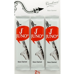 Vandoren JCR3125-3 Bass Clarinet JUNO Reeds; Strength #2.5; 3 Card