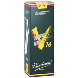 Vandoren SR7425 Baritone Sax V16 Reeds Strength #2.5; Box of 5