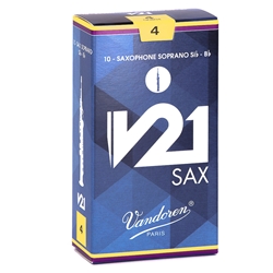 Vandoren SR804 Soprano Sax V21 Reeds Strength #4; Box of 10