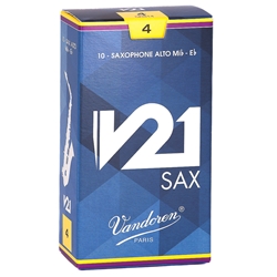 Vandoren SR814 Alto Sax V21 Reeds Strength #4; Box of 10