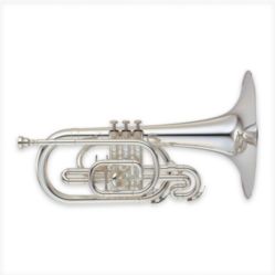 Yamaha YMP-204MS Marching Mellophone, Silver-plated