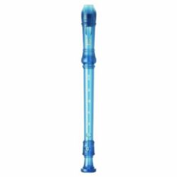 Yamaha YRS-20BB Soprano Recorder; key of C; Baroque fingering; double holes: C-C#; D-D#; three-piece construction; translucent blue