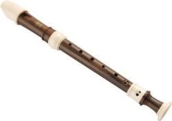 Yamaha YRS-314B Soprano Recorder; key of C; Baroque fingering; double holes: C-C#; D-D#; three-piece construction; simulated ebony finish