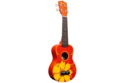 Amahi DDUK5 Tropical Series Soprano Ukulele with Orange Flower Design includes basic nylon bag