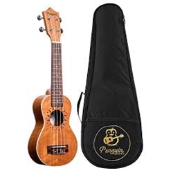 Amahi PGUKMPT , Penguin Ukulele, Mahogany with white binding, Peanut