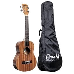 Amahi UK120CW Mahogany Series Concert Ukulele, Traditional Shape, Select Mahogany Top, Back & Sides includes basic vinyl bag