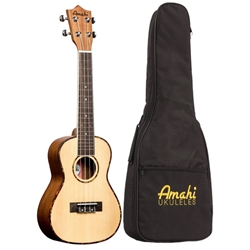 Amahi UK225B Classic Series Baritone Ukulele, Spruce Top, Mahogany Back & Sides includes padded bag