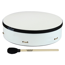 Remo  E1-0314-00-AD ArtDRUM Buffalo Drum - White, 14"