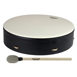 Remo E1-0314-71-CST Drum, Buffalo, 14" Diameter, 3.5" Depth, With COMFORT SOUND TECHNOLOGY®, Mallet, Black