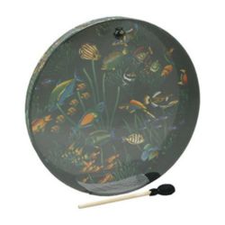 Remo ET-0222-10 OCEAN DRUM®, 22" Diameter, 2 1/2" Depth, Fish Graphic