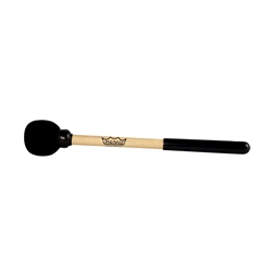 Remo HK-1260-70 Mallet, EZ Bass Drum, Single, 2.5" x 14", With Black Handle Grip, Natural Wood, Black