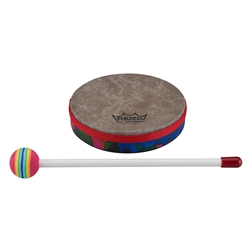 Remo KD-0106-01 **Remo Asia**, Drum, KIDS PERCUSSION®, Frame Drum, 6" Diameter, 1.25" Depth, Rain Forest Finish