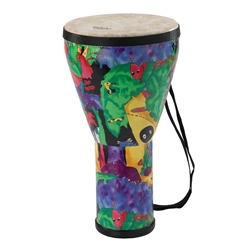 Remo KD-0608-01 **Remo Asia**, Drum, KIDS PERCUSSION®, Djembe, 8" Diameter, 14" Height, Pre-Tuned, Rain Forest Finish