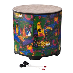 Remo KD-5222-01 **Remo Asia**, Drum, KIDS PERCUSSION®, Gathering Drum, 22" Diameter, 21" Height, Rain Forest Finish