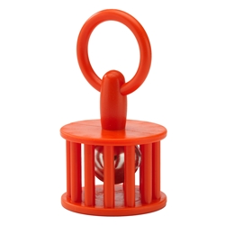 Remo LK-2426-00 Kids Make Music Instrument, Baby Bell Rattle, 2.5" x 4.75", Hard Plastic, Chrome Bell, Loop Handle, Orange