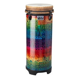 Remo TU-1110-17 TUBANO®, Drumkey Tuned, 10" Diameter, 26" Height, Fabric Rainbow