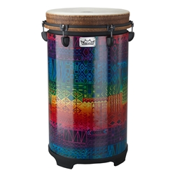 Remo TU-1114-17 TUBANO®, Drumkey Tuned, 14" Diameter, 26" Height, Fabric Rainbow