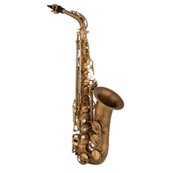 EAS652RL Eastman EAS652 Saxophone • 52nd St. Eb Alto Saxophone
• High F# key, aged unlacquered brass finish
• Adjustable thumbrest
• Large bell, rolled-style tone holes, special 52nd St. engraving
• "S" neck
• Deluxe case w/storage pockets and backpack straps