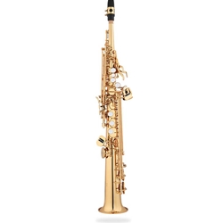 Eastman ESS642-GL Saxophone • Bb Soprano Saxophone
• High F#, gold lacquer body and keys
• Straight one-piece body
• Deluxe case w/storage pockets and backpack straps