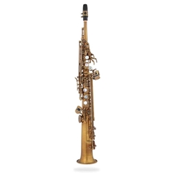 Eastman ESS652RL Saxophone • 52nd St. Bb Soprano Saxophone
• High F# key, aged unlacquered body and keys
• Straight one-piece body
• Rolled-style tone holes, special 52nd St. engraving
• Deluxe case w/storage pockets and backpack straps
