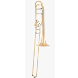 S.E. Shires STBQ30GA Professional Trombone, Bb/F, Open Wrap F-Attachment, Axial-Flow Valve, 0.547" (13.89 mm), 8.5" (215.9 mm), Two-Piece, Medium-Weight, Gold Brass With Soldered Bead, 3 Interchangable, Clear Lacquer, Mouthpiece, Ultra-Pure Maintenance Kit, and Deluxe Backpack Case